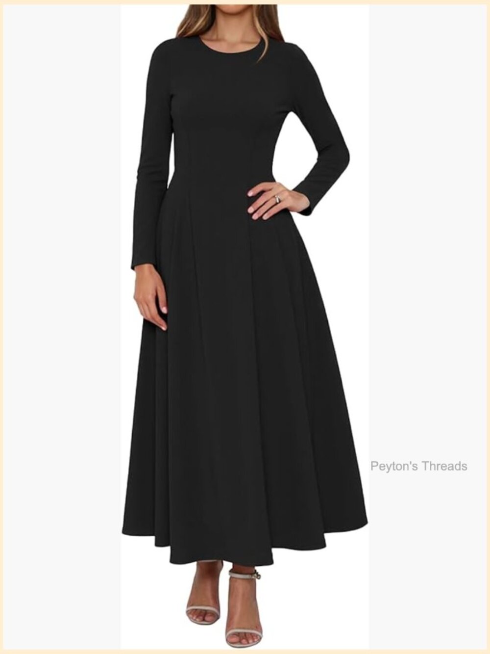 Long Sleeve Maxi Dress Pleated Babydoll Formal Cocktail Party Dress